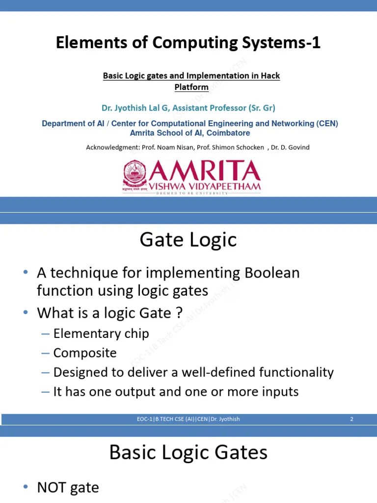 Basic Logic Gates And Its Implementation - Part 1 | PDF | Logic Gate ...