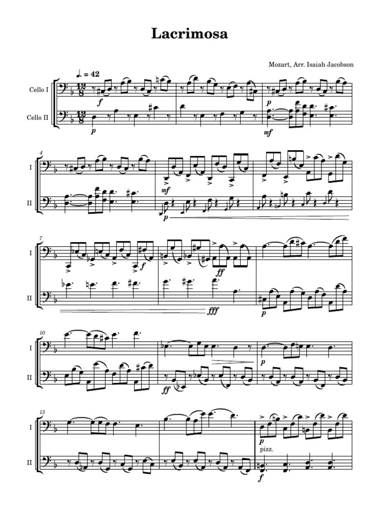 Lacrimosa Wolfgang Amadeus Mozart Lacrimosa | PDF | Wolfgang Amadeus Mozart | Mozart Family