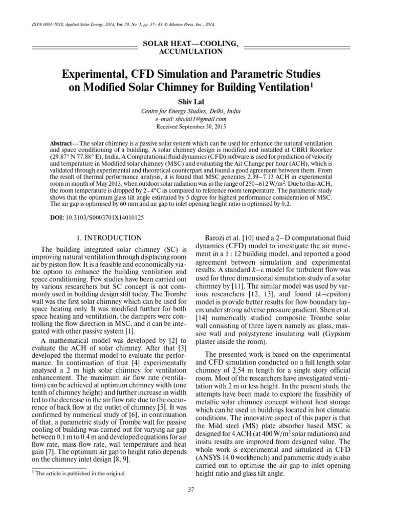 Experimental, CFD Simulation And Parametric Studies | PDF | Fluid ...