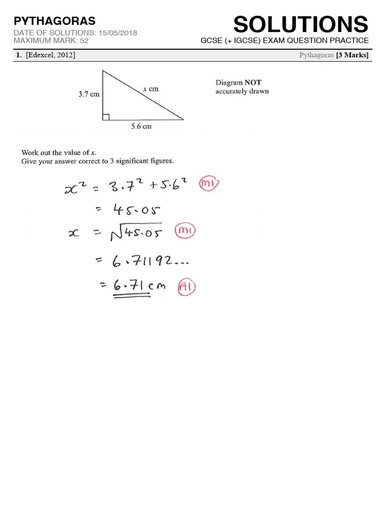 Pythagoras Solutions | PDF | Accuracy And Precision
