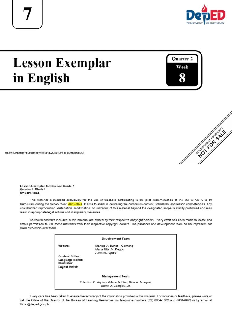 LE English-7 Q2 W8 | PDF | Curriculum | Learning