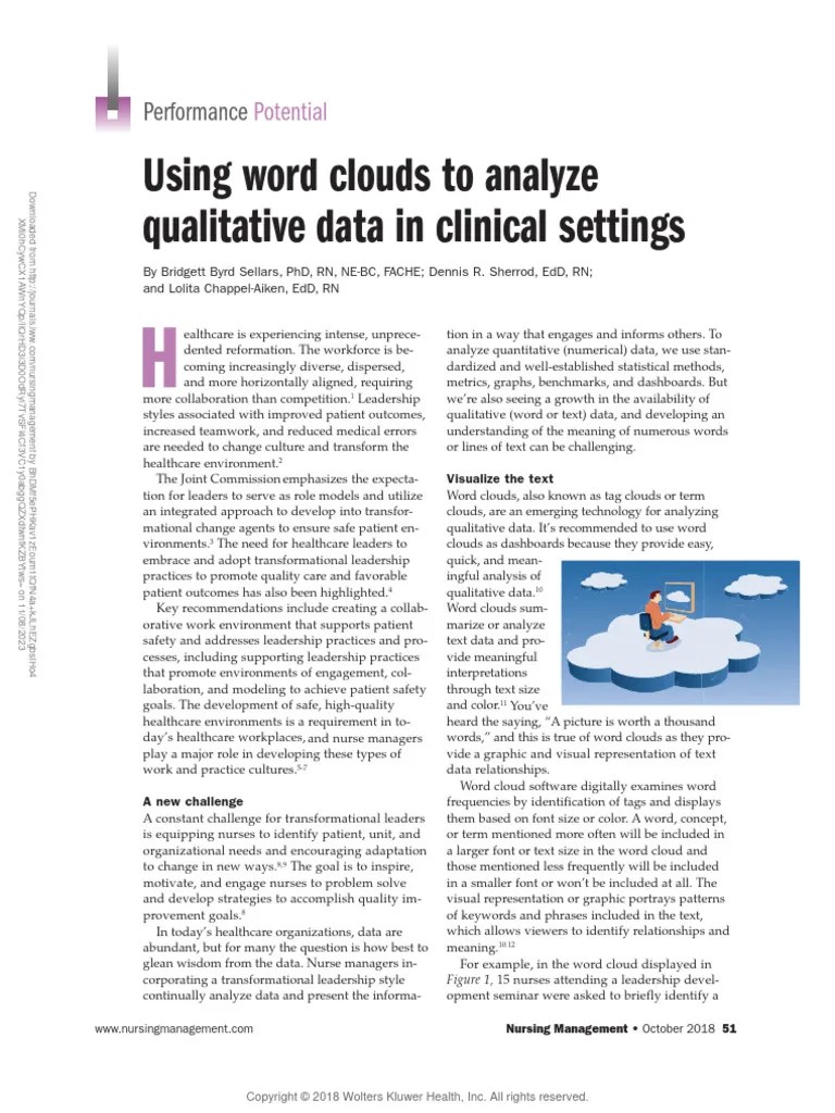 Using Word Clouds To Analyze Qualitative Data In.10 | PDF | Health Care ...