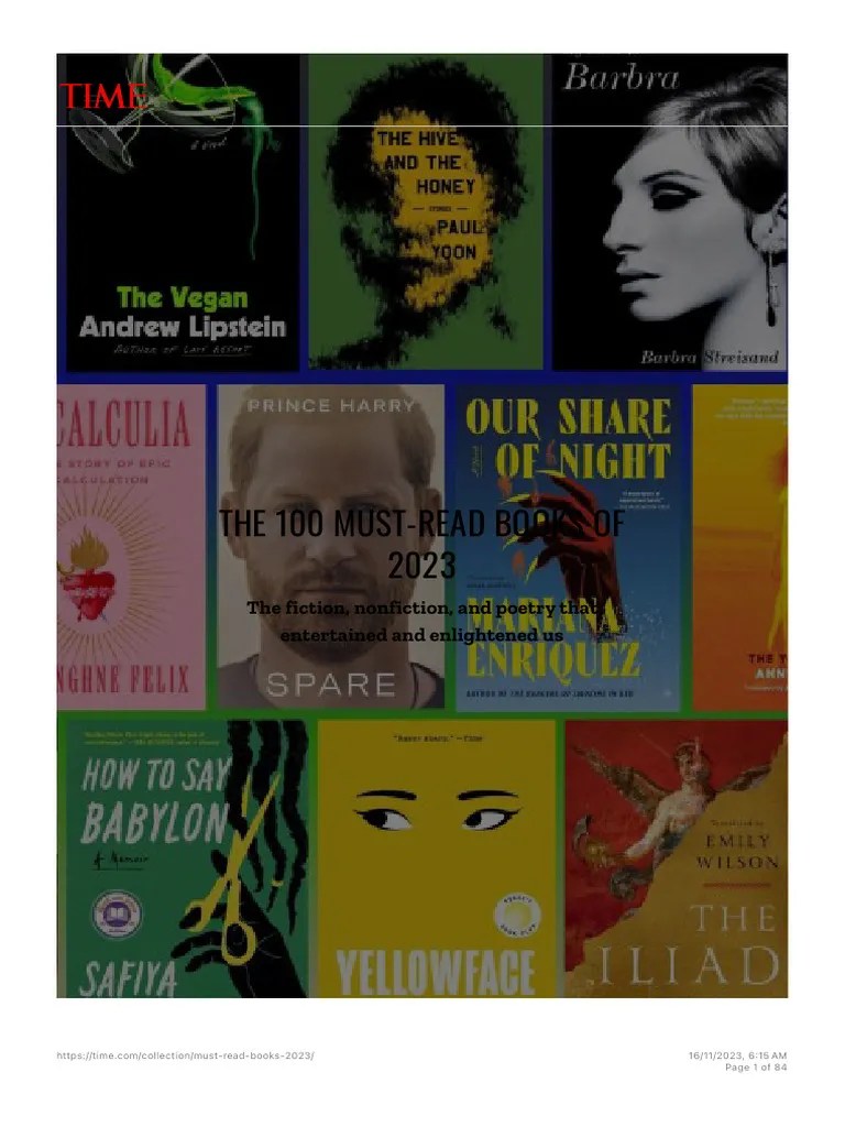 The 100 Must-Read Books Of 2023 - TIME | PDF | Writers