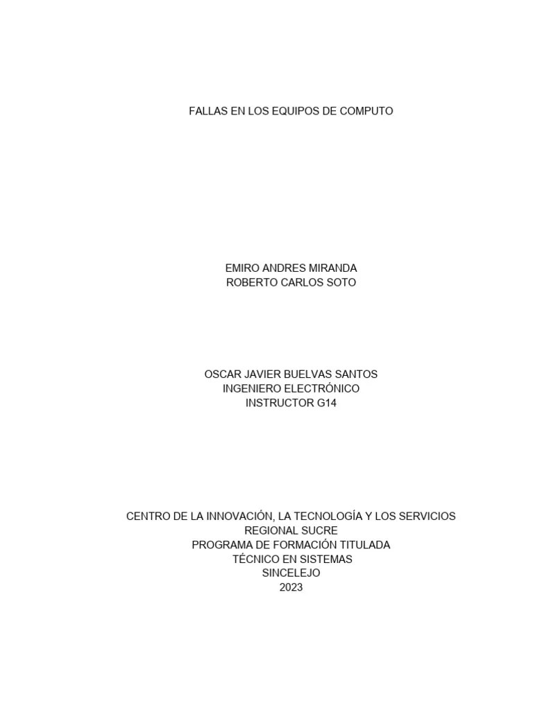 Fallas En Los Equipos De Computo | PDF | Arranque | Hardware De La Computadora