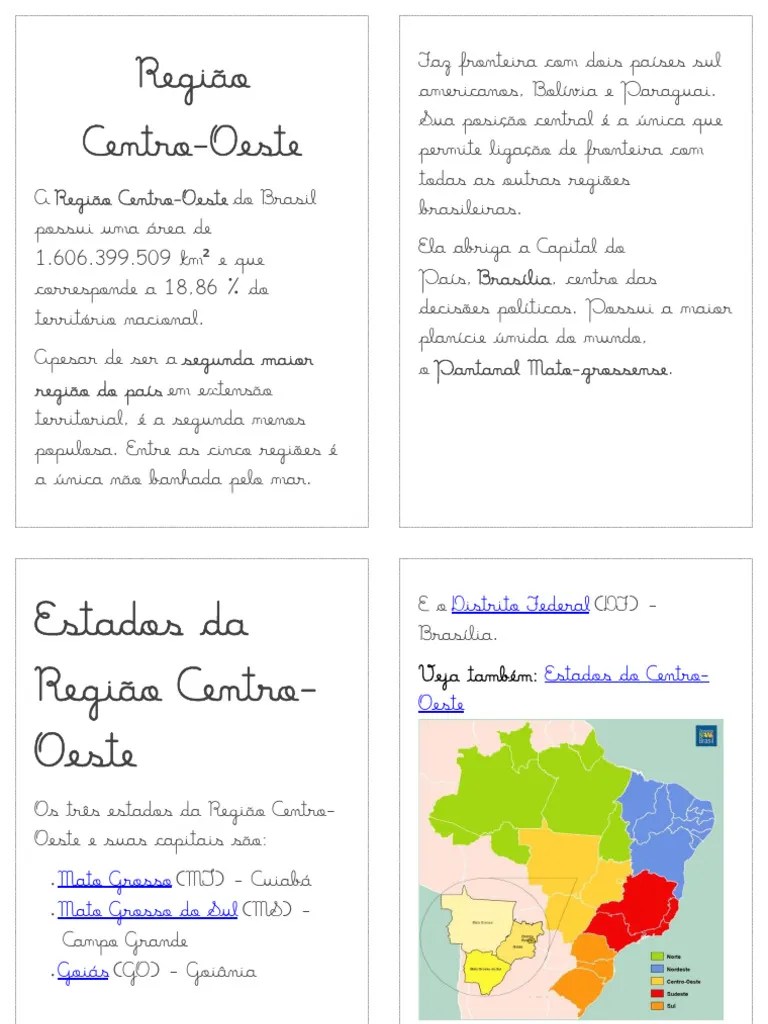 Regiões Centro-Oeste | PDF | Geociências | Geografia Física