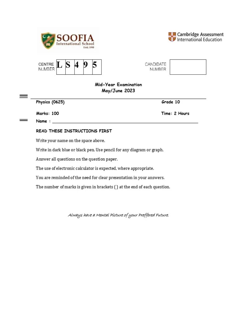 Phy Mid Year Exam | PDF | Gases | Force