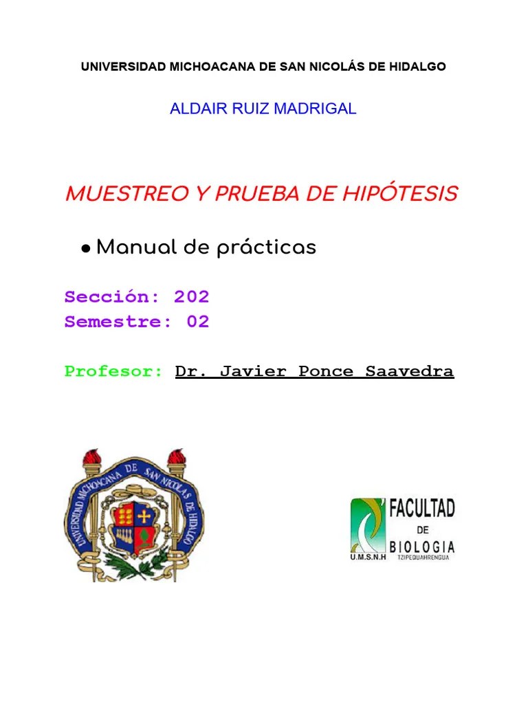 Manual - Muestreo Y Prueba De Hipótesis | PDF | Muestreo (Estadísticas ...