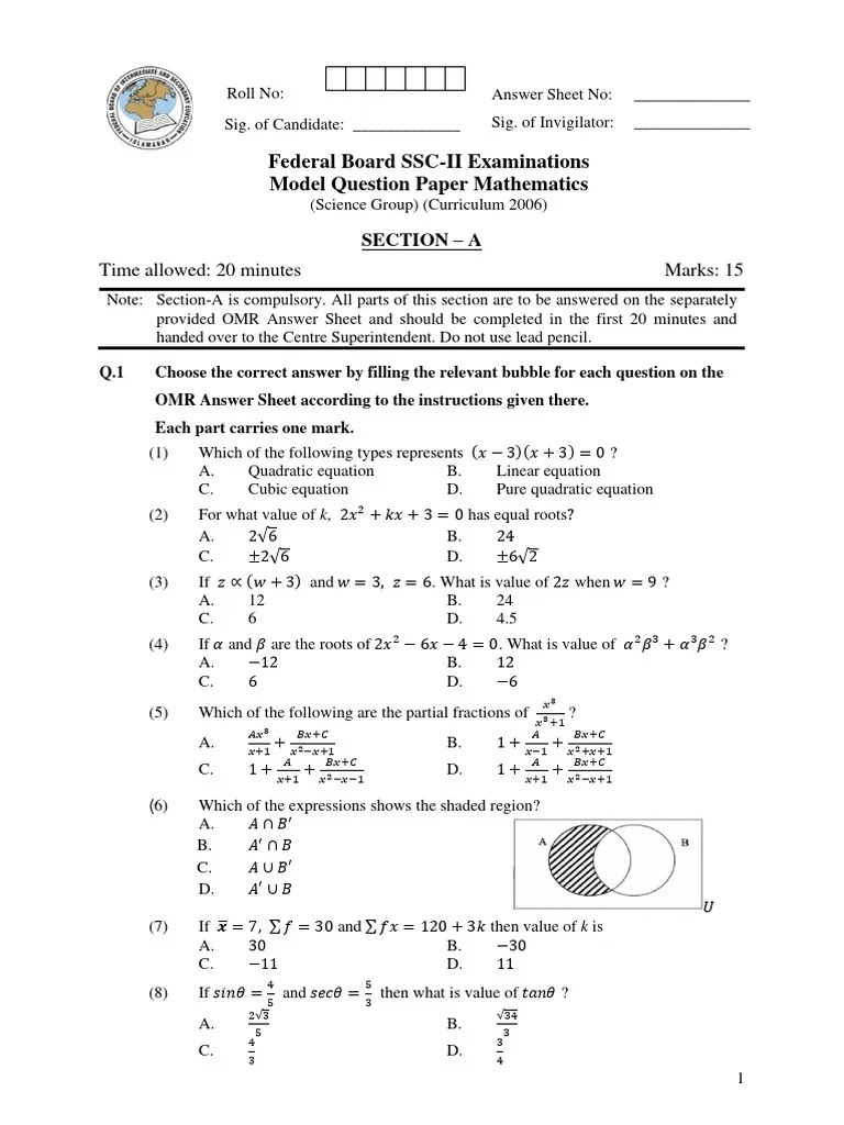 SSC-II Math Final Package | PDF | Function (Mathematics) | Minute And ...