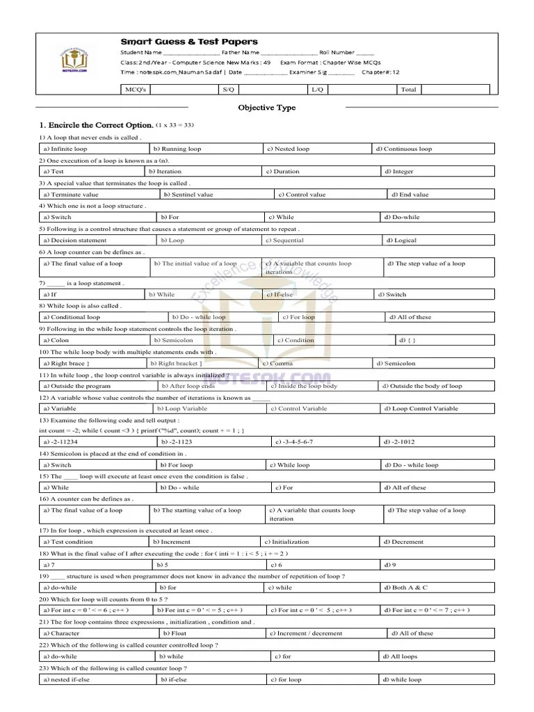 Unsolved MCQs | PDF | Control Flow | Computing