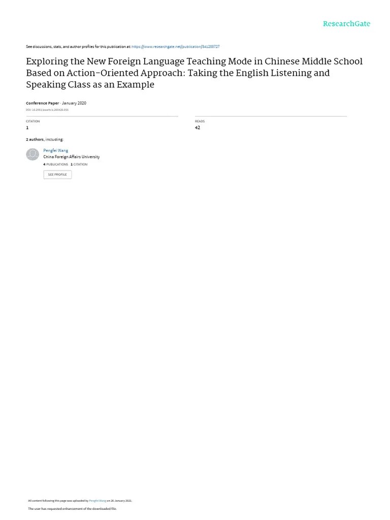 Exploring The New Foreign Language Teaching Mode I | PDF | Language ...