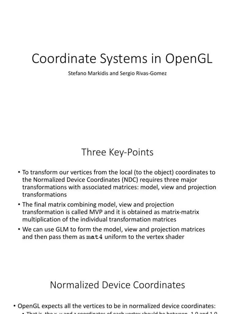 3.7 Coordinate Systems In OpenGL | PDF | Shader | Matrix (Mathematics)
