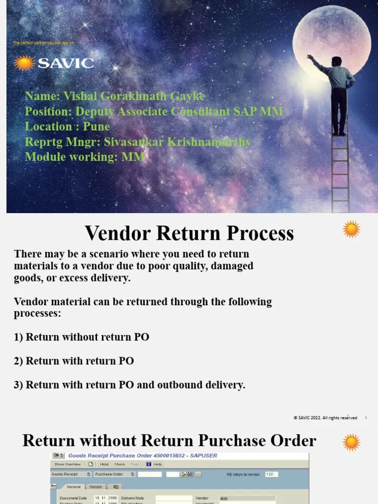 Vendor return process