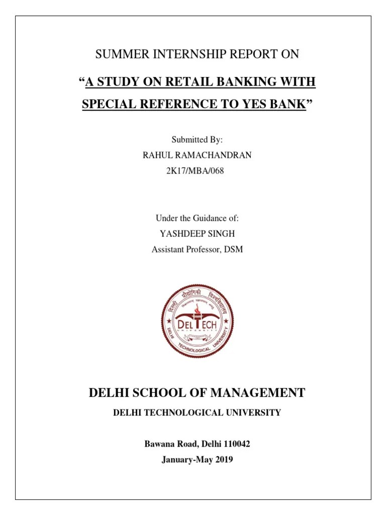 A Study On Retail Banking | PDF | Banks | Retail