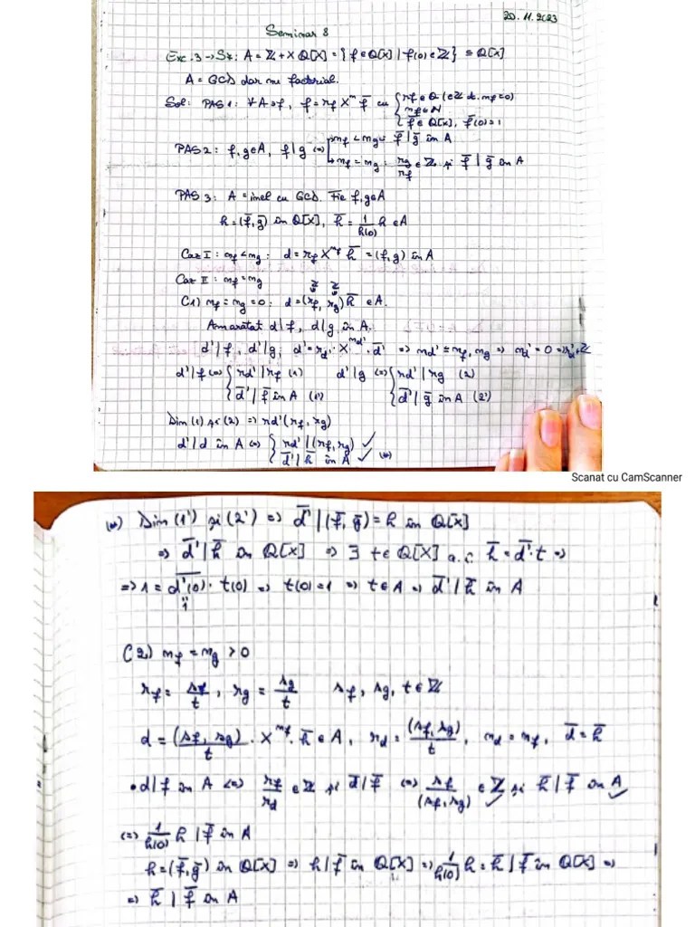 Algebra III - Seminar 8 - Gr. 201 (20.11.2023) | PDF