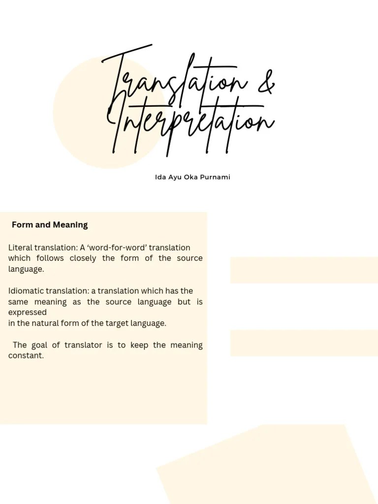 Translation And Interpretation Presentation | PDF | Translations ...