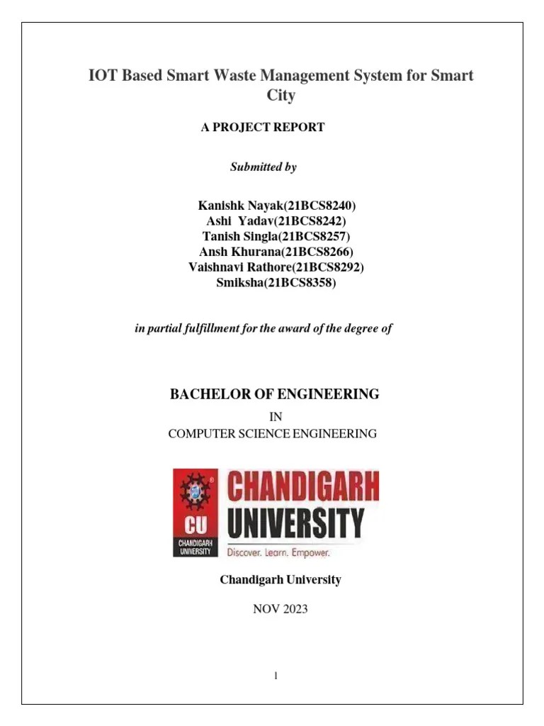 IOT Based Smart Waste Management System For Smart City Report | PDF ...