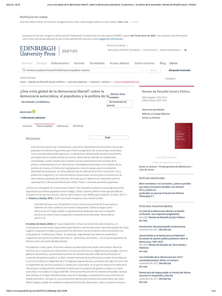 Crisis De La Democracia Liberal | PDF | Democracia | Ideologías Políticas