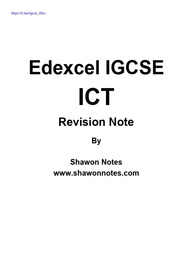 Edexcel Igcse 9 1 Ict Revision Notes | Download Free PDF | Dvd | Random ...