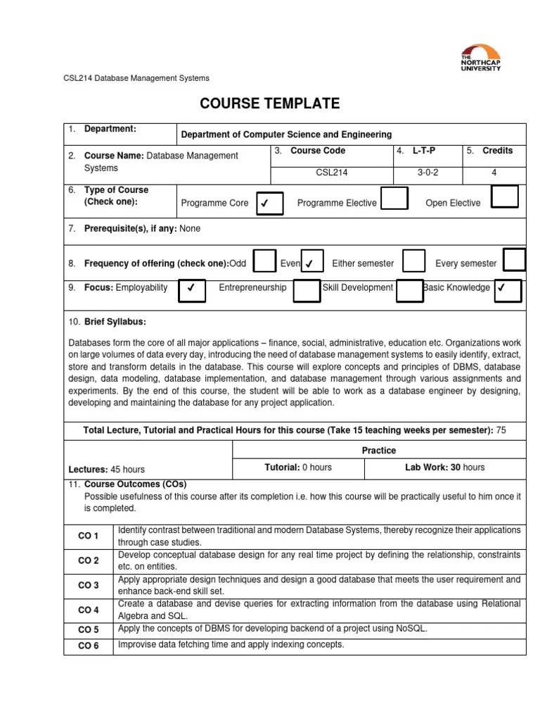 DBMS Syllabus | PDF | Relational Database | Databases