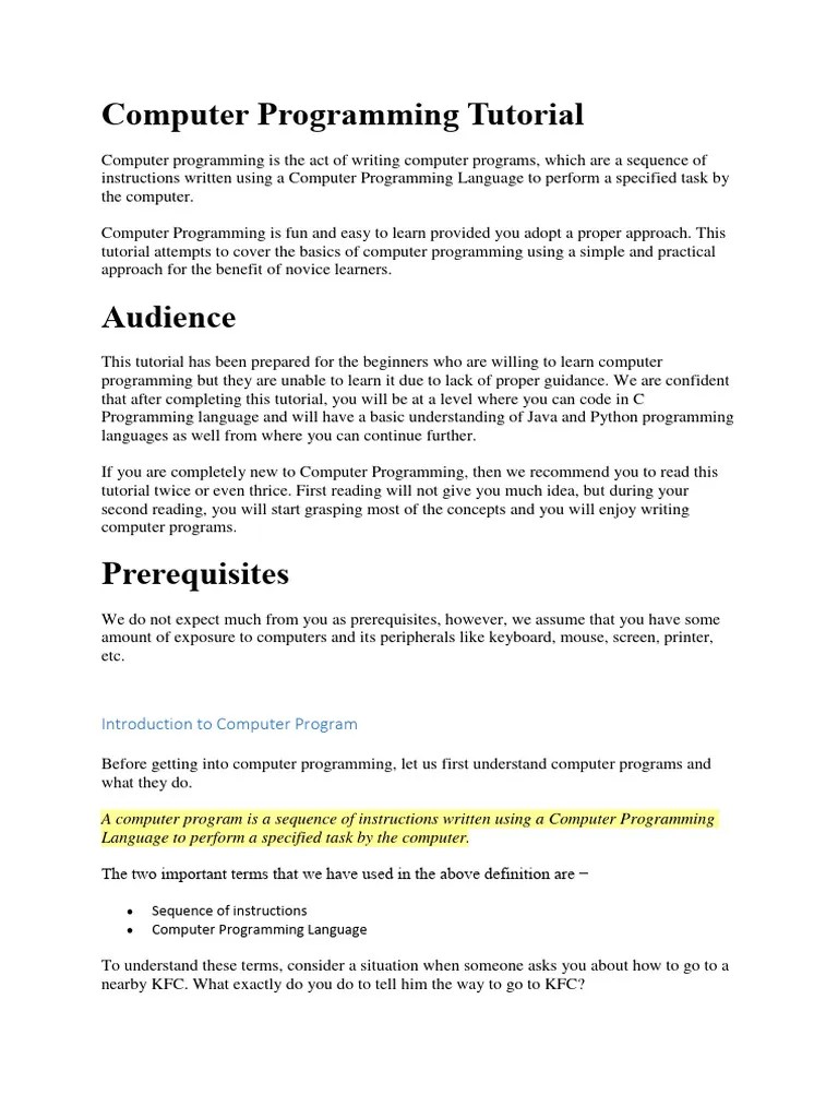 Computer Programming Tutorial CSC 132 (1) - 1 | PDF | Data Type | Variable (Computer Science)