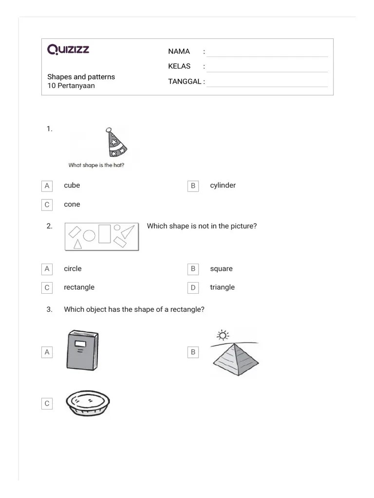 Quizizz - Shapes And Patterns | PDF
