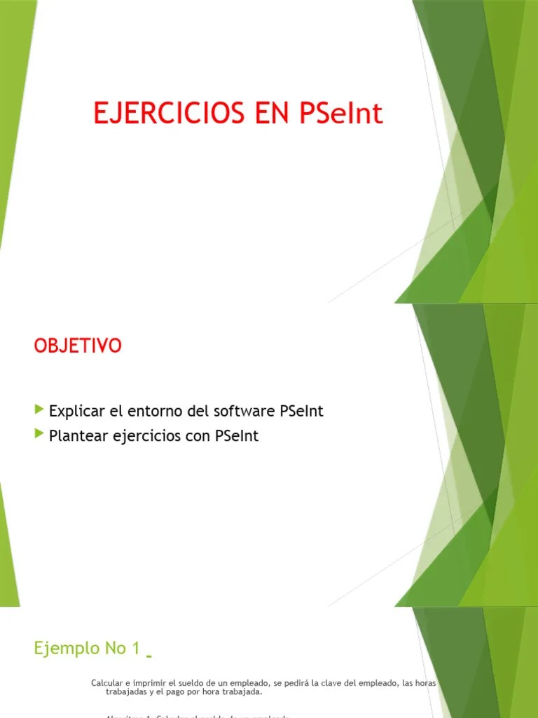 Ejercicios En Pseint | PDF | Algoritmos | Ingeniería De Software