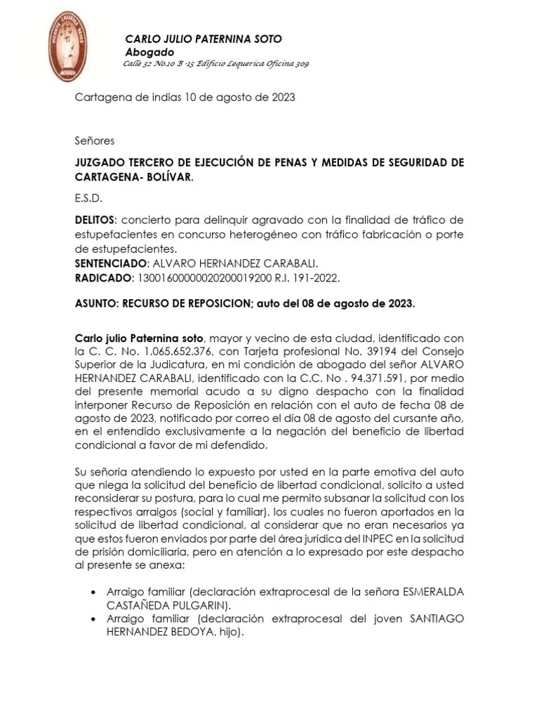 Recurso De Reposicion | PDF