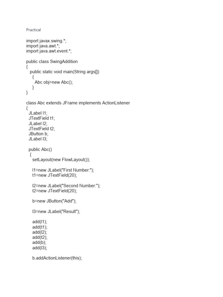 Swing Is A Java GUI | PDF | Integrated Development Environment | Object ...