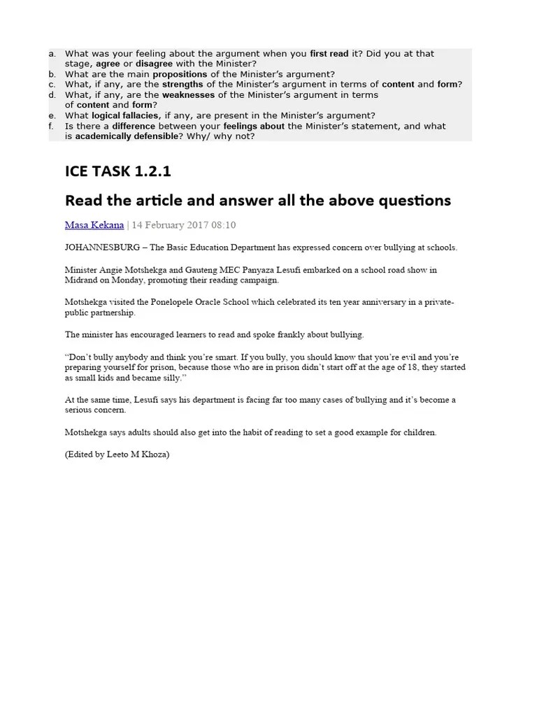 Ice Task 1.2.1 | PDF