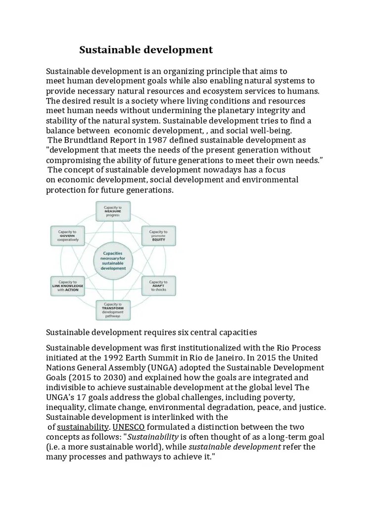 Sustainable Development | PDF | Sustainability | Natural Environment