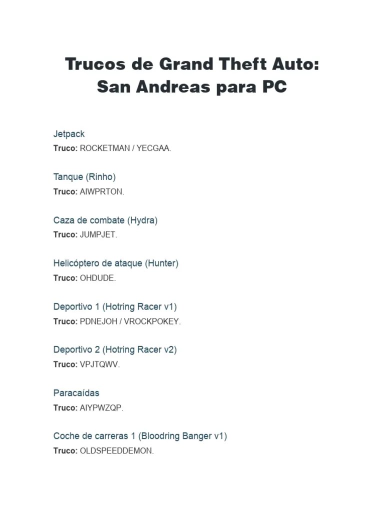 Trucos De Grand Theft Auto PDF Bal Stica Armas De Fuego 1
