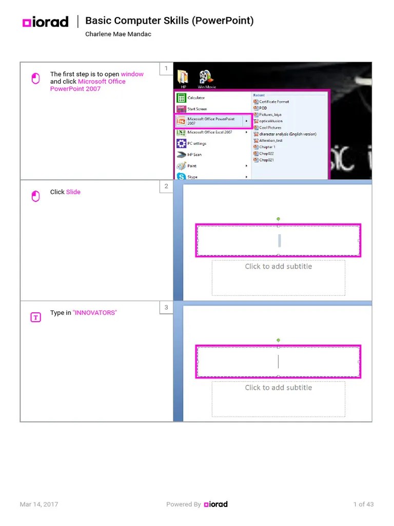 Basic Computer Skills (PowerPoint) | PDF | Computer Science | Computer ...