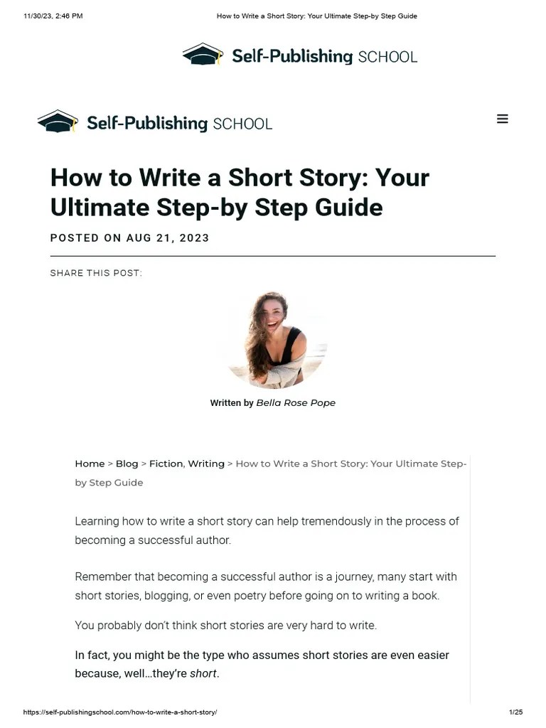 How To Write A Short Story - Your Ultimate Step-By Step Guide | PDF
