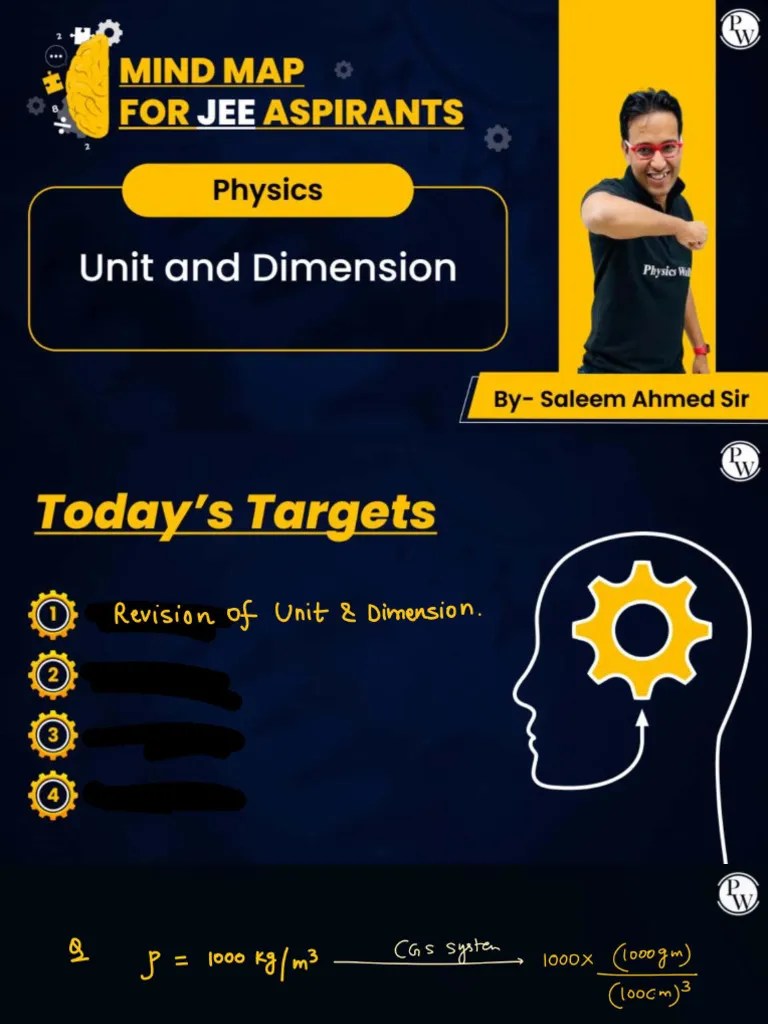 UNITS & DIMENSION - Class Notes - JEE Mindmap | PDF