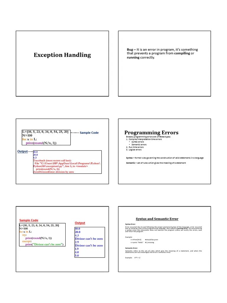 Exception Handling | PDF | Computer Program | Programming