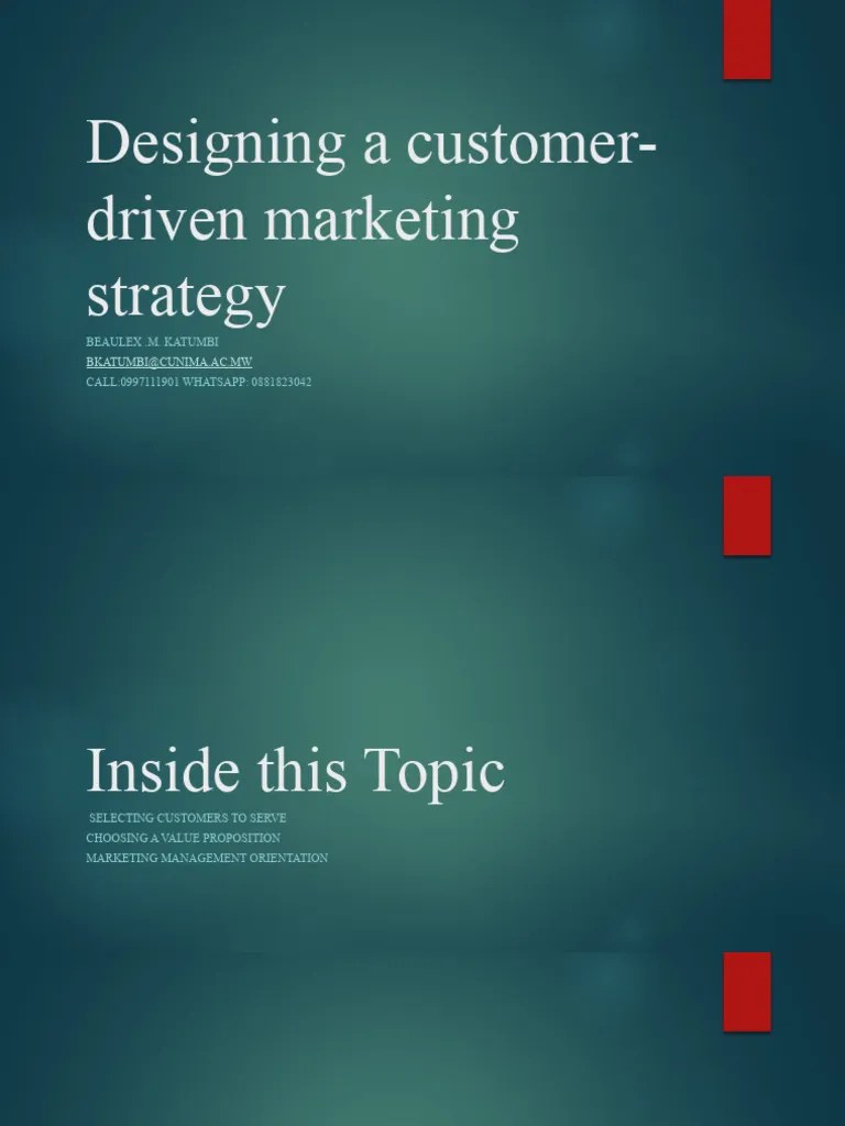 Designing Customer Driven Strategy | PDF | Marketing | Customer