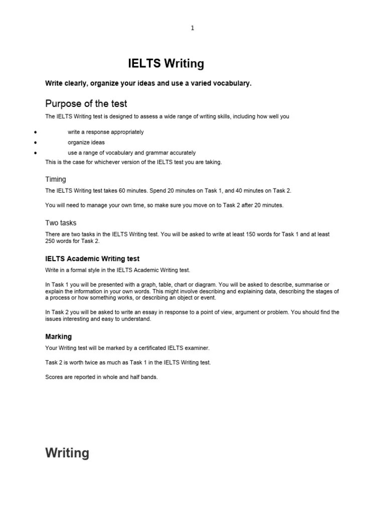 IELTS Writing | PDF | International English Language Testing System