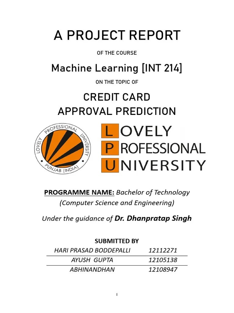 ML Report1 | PDF | Machine Learning | Credit Score