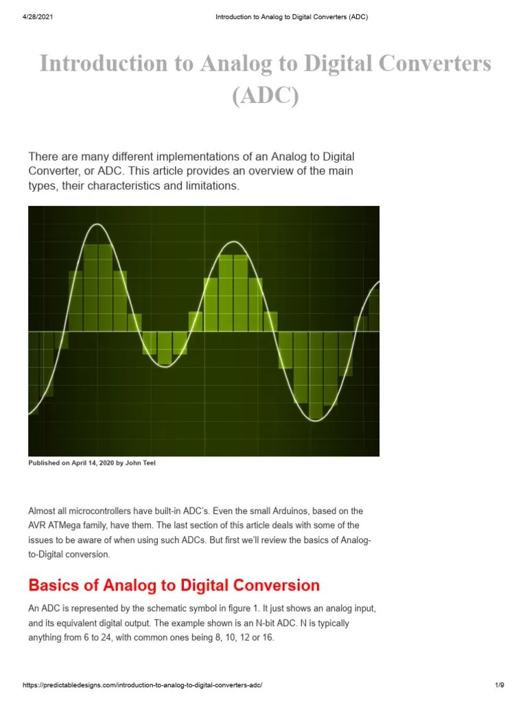 Introduction To Analog To Digital Converters (ADC) | PDF | Analog To ...