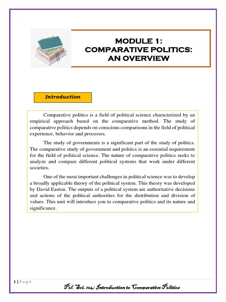 Module 1 Comparative Politics An Overview | PDF | Paradigm | Science