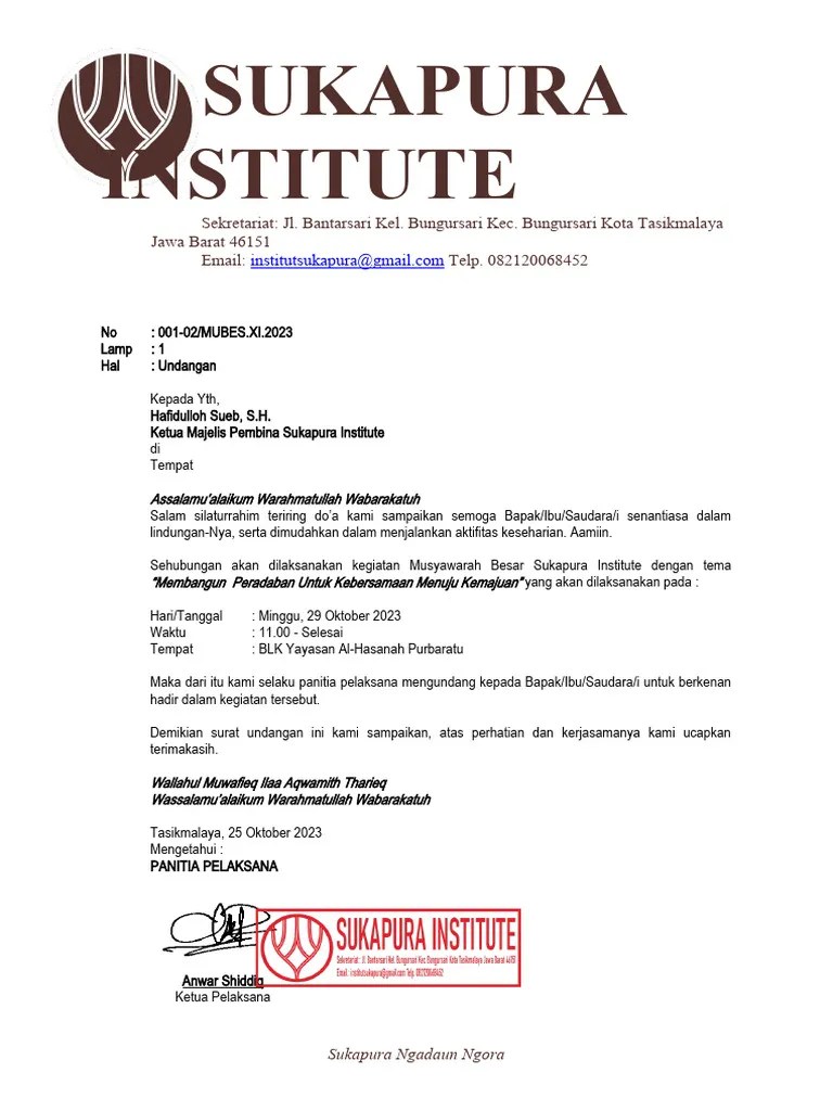 Surat Permohonan Pimpinan Sidang | PDF