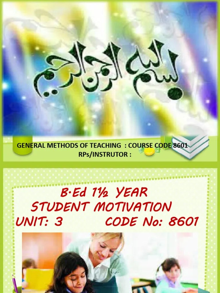 Unit 3 Student Motivation | PDF | Motivational | Motivation