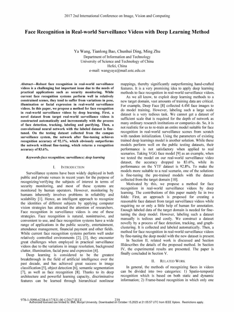 Face Recognition In Real-World Surveillance Videos With Deep Learning ...