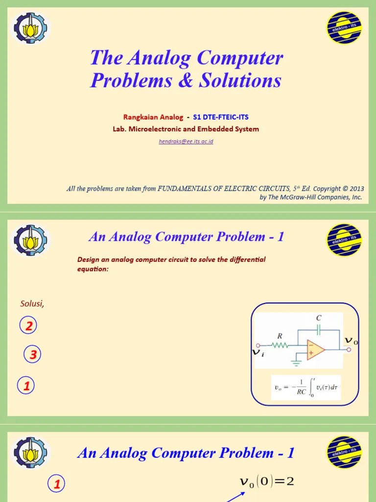 4 Analog Computer | PDF | Equations | Differential Equations