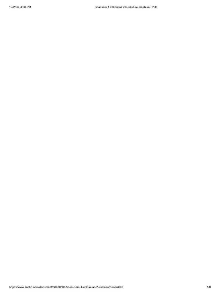 Soal Sem 1 MTK Kelas 2 Kurikulum Merdeka - PDF | PDF