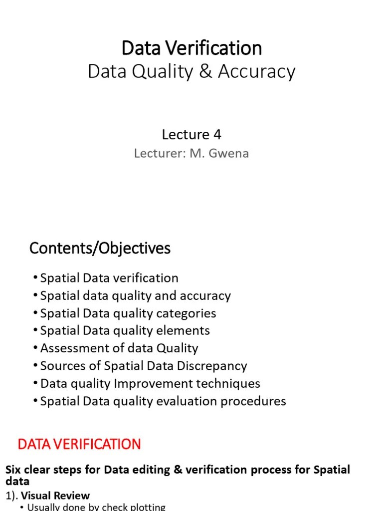 GIS A - Data Quality And Accuracy - Lecture4 - Edited05102023 | PDF | Geographic Information ...