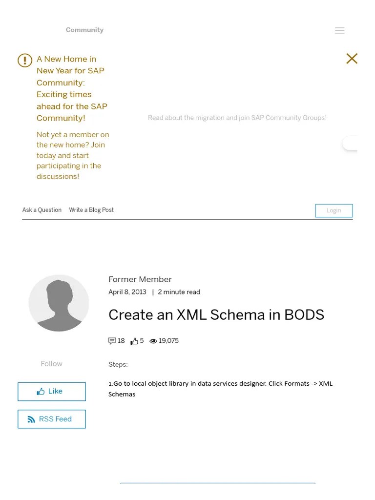 Create An XML Schema In BODS - SAP Blogs | PDF | Xml Schema | Xml