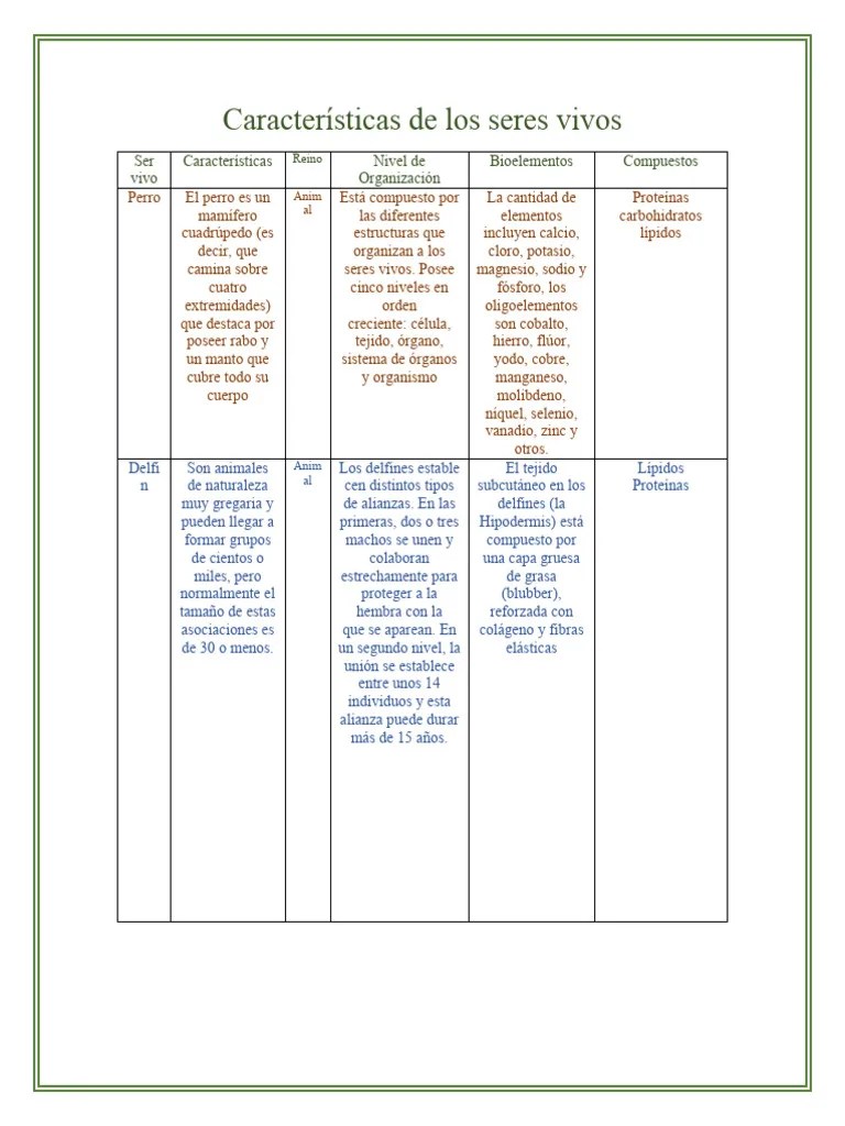 Características De Los Seres Vivos | PDF | Biología Celular) | León