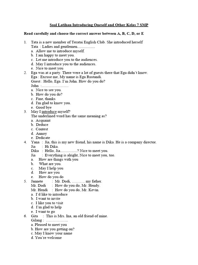 Bahasa Inggris Introduction | PDF