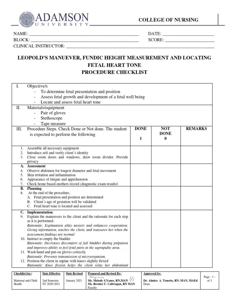 2-Leopolds Maneuver And FHT FH | PDF | Uterus | Fetus